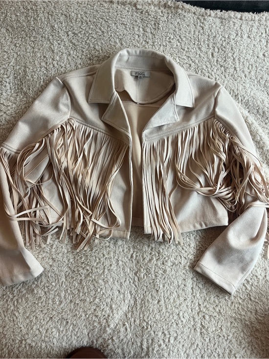 Rebel Veil Jackets & Blazers - Fringe Crop Jacket in Cream